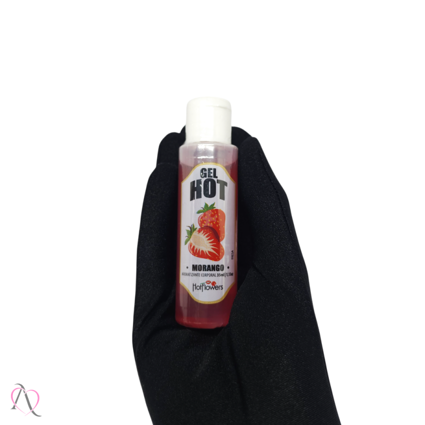 Gel Beijável Para Sexo Oral Hot Morango HotFlowers 35ml
