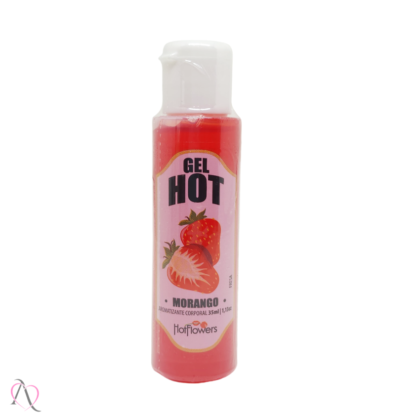 Gel Beijável Para Sexo Oral Hot Morango HotFlowers 35ml
