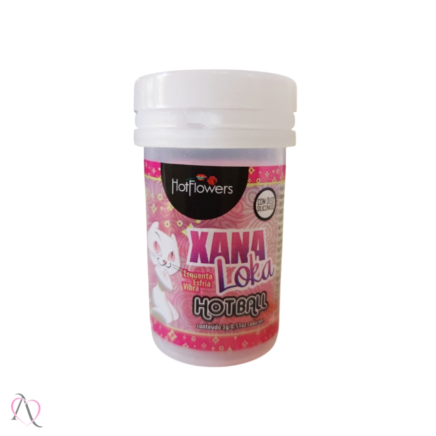 Bolinha Lubrificante Hot Ball Esquenta, Esfria e Vibra Xana Loka HotFlowers c/ 2 Bolinhas