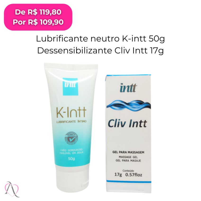 Kit Meu Primeiro Anal Sem Dor -  1 Lubrificante Neutro K-Intt 50g 1 - Cliv Intt Anal 17g