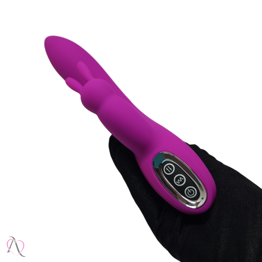 Vibrador Oley Dupla Penetração e Estimulo Ponto G e Clitóris 7 modos de vibração