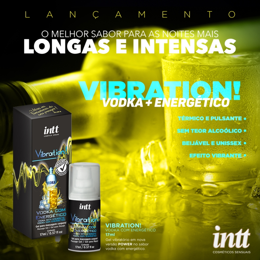 Vibration Vibrador Líquido Beijável Sabor Vodka Com Energetico Intt 17ml