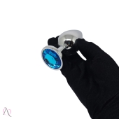 Plug Anal Em Alumínio Tamanho G - Azul