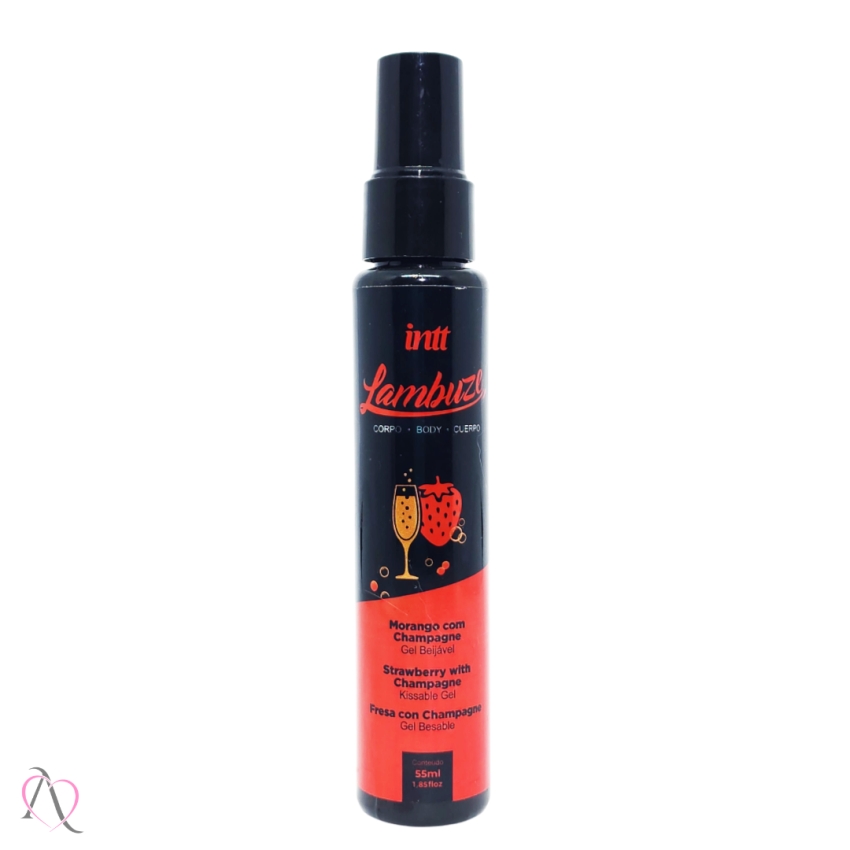 Gel Beijável Para Sexo Oral Lambuze Sabor Morango com Champagne Intt 55ml