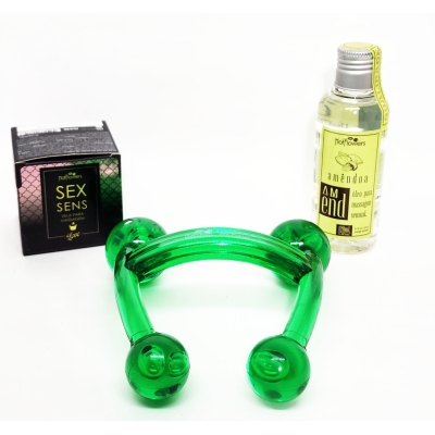 Kit de Massagem (Óleo + Massageador de Acrílico + Vela de Massagem) Kit de Massagem (Óleo + Massageador de Acrílico + Vela de Massagem)