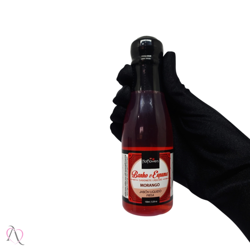 Sabonete Líquido Banho e Espuma Aroma de Morango HotFlowers 150ml