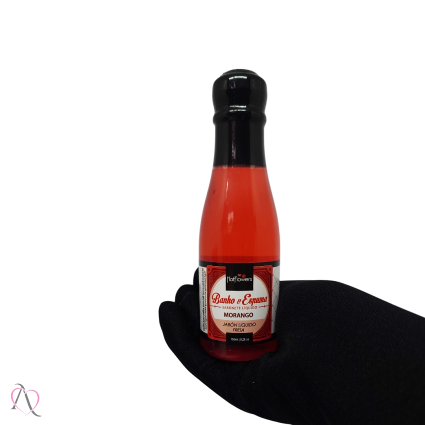 Sabonete Líquido Banho e Espuma Aroma de Morango HotFlowers 150ml