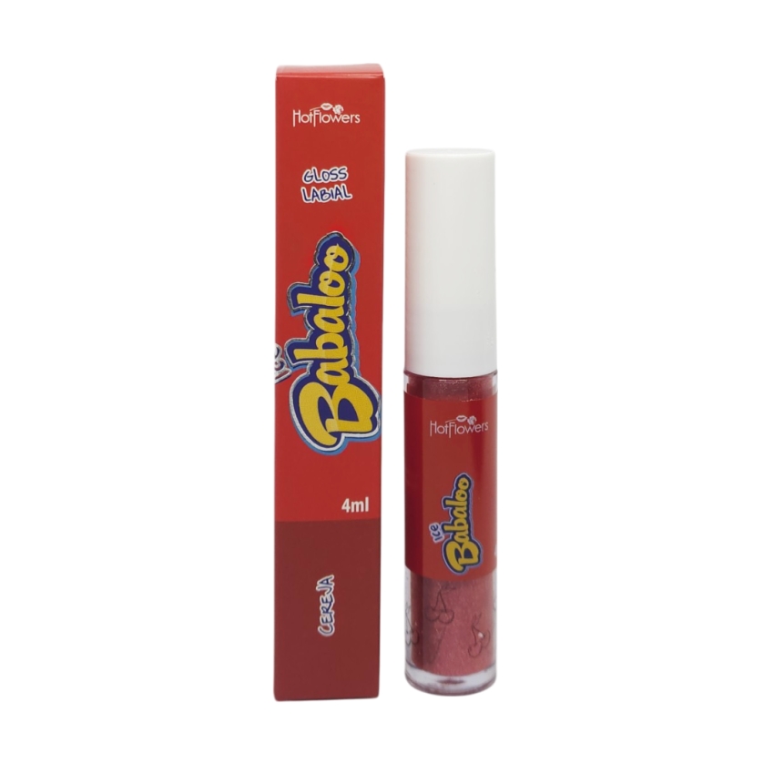 Gloss Labial Babaloo Vibra e Gela Cereja HotFlowers 15g