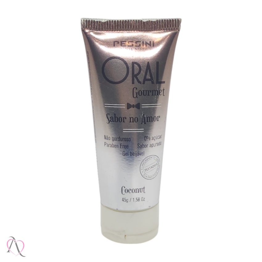 Gel Beijável Para Sexo Oral sabor Coconut Oral Gourmet Pessini 45g