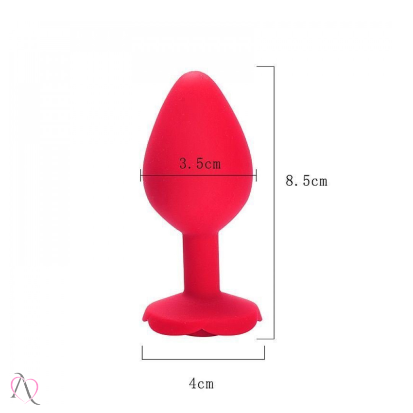 Plug Anal Médio Em Silicone Formato De Rosa