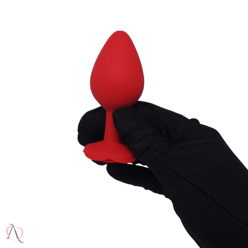 Plug Anal Médio Em Silicone Formato De Rosa
