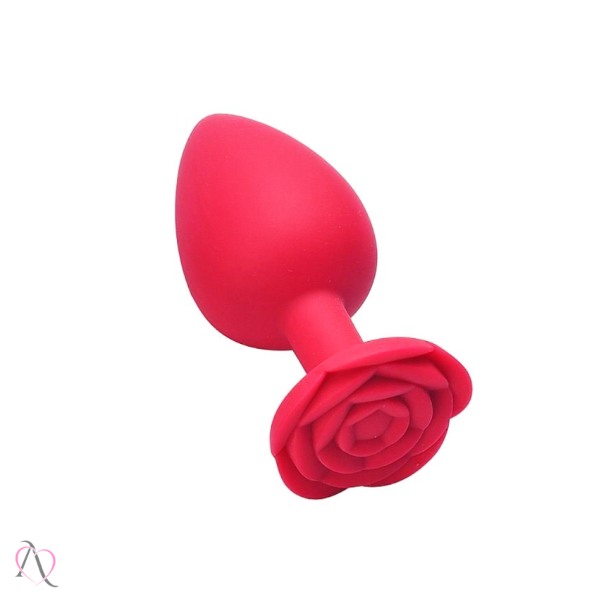 Plug Anal Médio Em Silicone Formato De Rosa