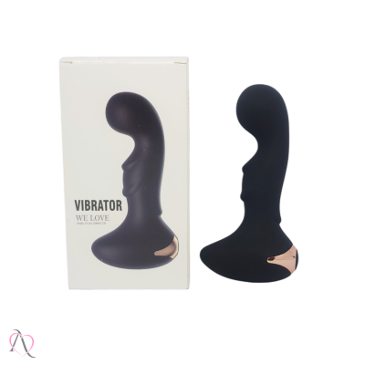 Plug Anal Curvado Com Vibrador 10 modos de vibração Plug Anal Curvado Com Vibrador 10 modos de vibração