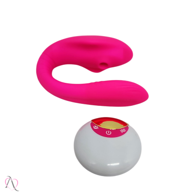 Vibrador de Casal e Estimulador de Clitóris com Controle Remoto Cor Pink Vibrador de Casal e Estimulador de Clitóris com Controle Remoto Cor Pink