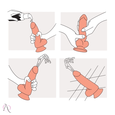 Prótese de Pênis que Ejacula 18,5x4,5cm e Lubrificante Beijável Semen Lub Morango 100ml Prótese de Pênis que Ejacula 18,5x4,5cm e Lubrificante Beijável Semen Lub Morango 100ml