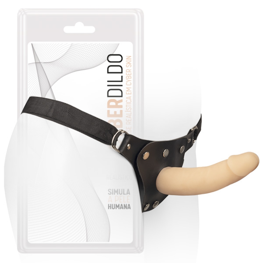 PROTESE DE PENIS EM CYBERSKIN 16x3,5cm COM CINTO CYB05AC
