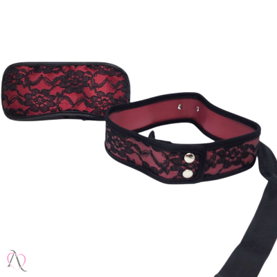 Kit Bondage Coleira e Venda Para Fetiche BDSM, Dominação e Submissão Kit Bondage Coleira e Venda Para Fetiche BDSM, Dominação e Submissão