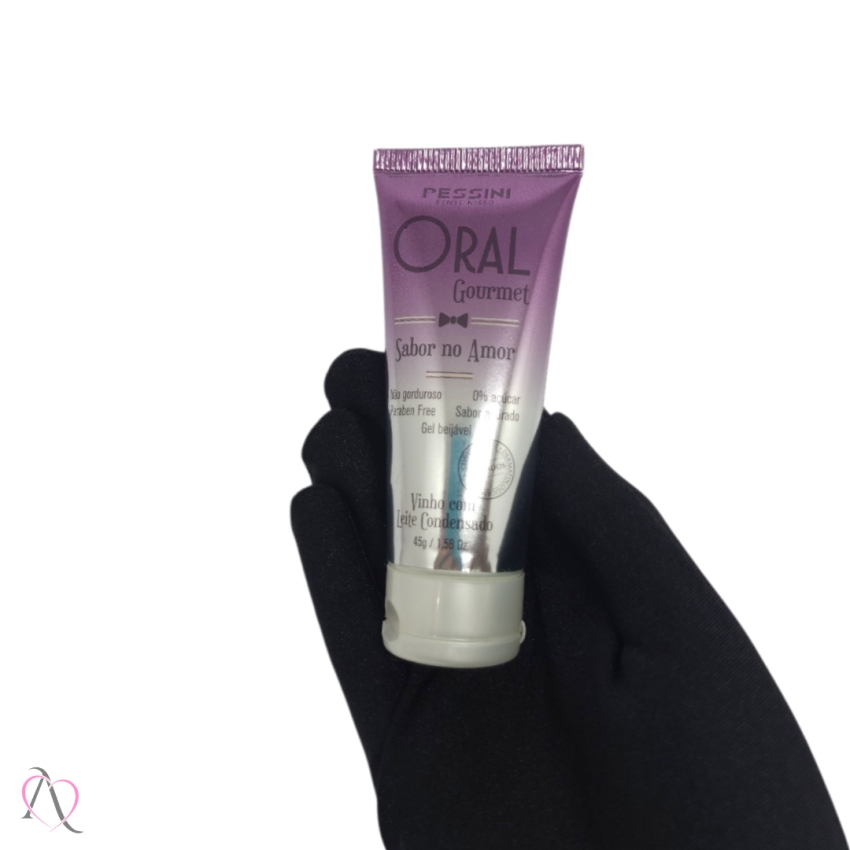 Gel Beijável para Sexo Oral Vinho c/ Leite Condensado Oral Gourmet Pessini 45g