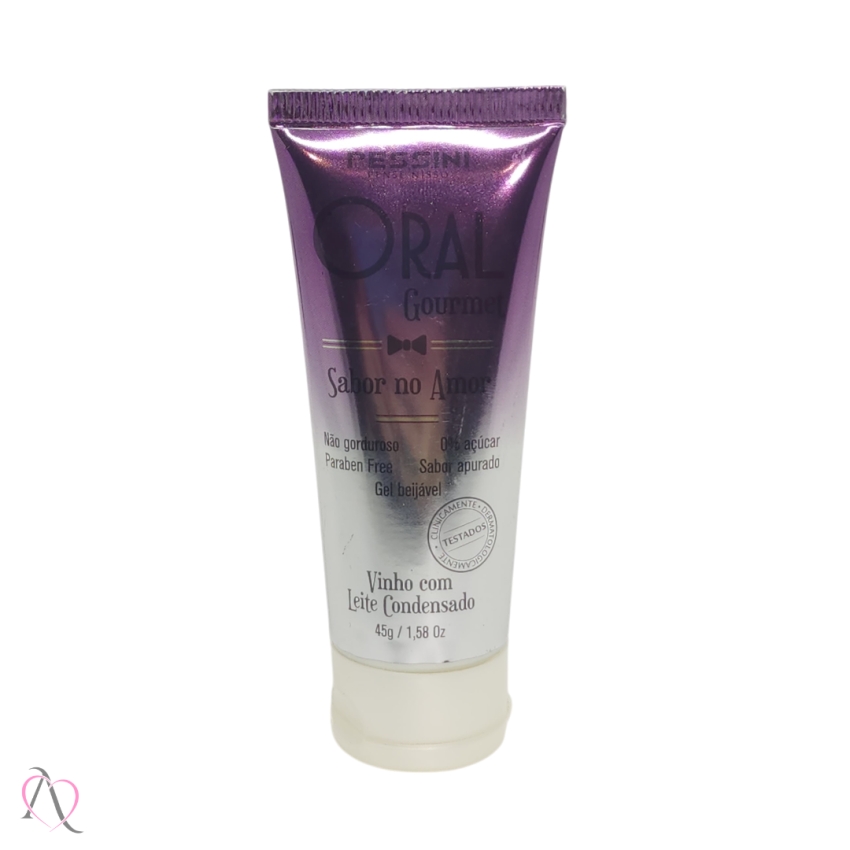 Gel Beijável para Sexo Oral Vinho c/ Leite Condensado Oral Gourmet Pessini 45g