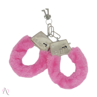 Algema De Metal Regulável Com Pelucia Rosa Algema De Metal Regulável Com Pelucia Rosa