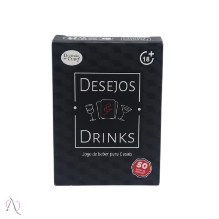Jogo Erótico para Casais Desejos e Drinks Diversão ao Cubo com 50 cartas