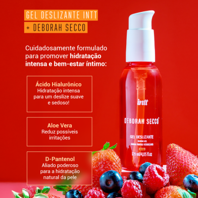 Lubrificante Deslizante Beijável Sabor Frutas Vermelhas Deborah Secco Intt 120ml Lubrificante Deslizante Beijável Sabor Frutas Vermelhas Deborah Secco Intt 120ml