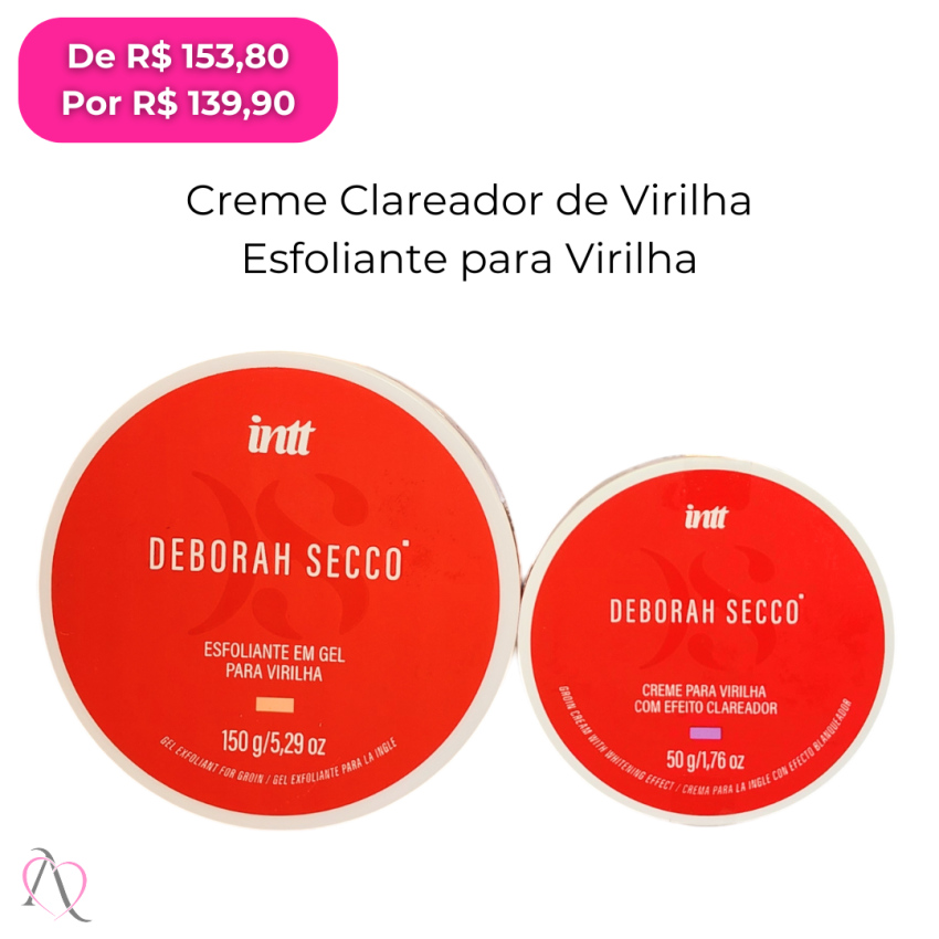 Kit Cuidado Íntimo com 1 Esfoliante Para Virilha e 1 Creme Clareador de Virilha Deborah Secco Intt