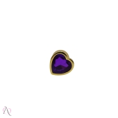 Plug Anal de Coração Dourado Tamanho Pequeno cor Roxo