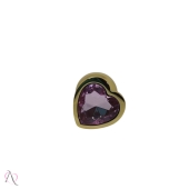 Plug Anal de Coração Dourado Tamanho Médio cor Rosa