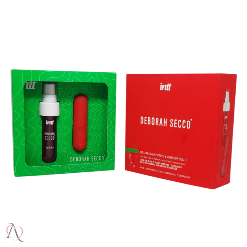 Kit do Prazer com Calda Picante Beijável e Bullet 10 Modos de Vibração Deborah Secco e Intt