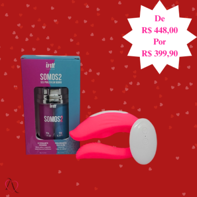 Kit Casal Dia Dos Namorados 1 Vibrador de Casal e 1 Somos2 Excitante e Prolongador Kit Casal Dia Dos Namorados 1 Vibrador de Casal e 1 Somos2 Excitante e Prolongador