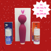 Kit Casal Romântico - 1 Estimulante Masculino Super macho, 1 Estimulante Feminino Orgastic e 1 Vibrador Varinha Mágica