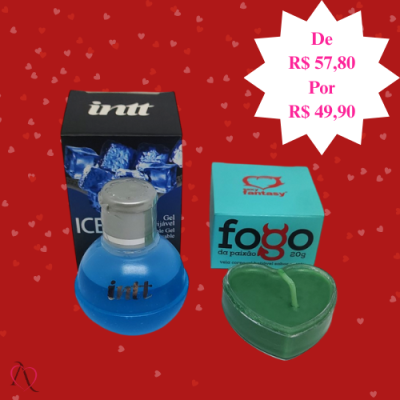 Kit Massagem Beijável - 1 Vela Beijável de Menta e 1 Gel Beijável Para Sexo Oral Fruit Ice Kit Massagem Beijável - 1 Vela Beijável de Menta e 1 Gel Beijável Para Sexo Oral Fruit Ice