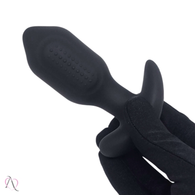 Plug Anal Vibrador com Rotação 360° Preto Plug Anal Vibrador com Rotação 360° Preto