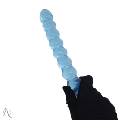 Pênis duplo em Silicone Azul com Esferas Pênis duplo em Silicone Azul com Esferas