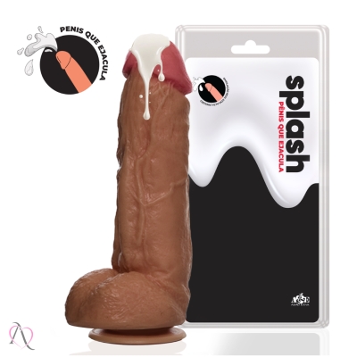 Prótese de Pênis que Ejacula com Ventosa Kong 19,5x5,5cm Cor Marrom Prótese de Pênis que Ejacula com Ventosa Kong 19,5x5,5cm Cor Marrom