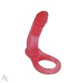 Anel Companheiro de Pênis Para Dupla Penetração 11x2,5cm Vermelho Translúcido