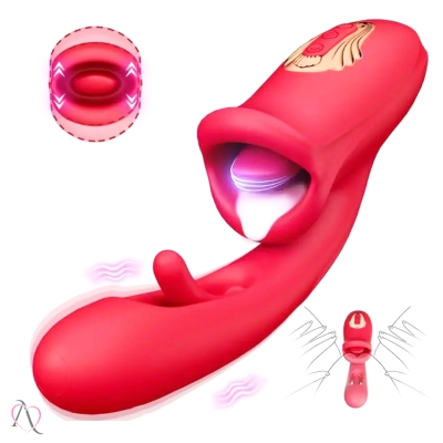 Vibrador 3 em 1 Grande Com Estimulador de Ponto G e Simula Sexo Oral Kiss Vibrator Vibrador 3 em 1 Grande Com Estimulador de Ponto G e Simula Sexo Oral Kiss Vibrator