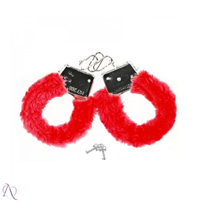 Algema de Metal Com Pelúcia Vermelha Algema de Metal Com Pelúcia Vermelha