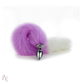 Plug anal Pequeno com Rabo Kit Com Tiara, Grampo de mamilo e coleira