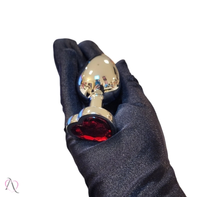 Plug Anal Grande de Coração Vermelho Tamanho G