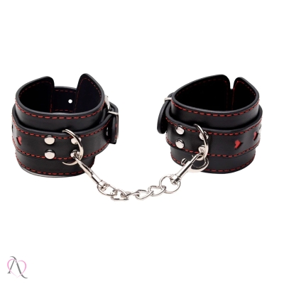 Algema de Couro Com Costura de Coração Algema de Couro Com Costura de Coração