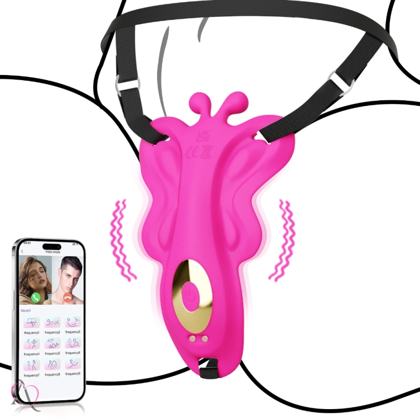 Vibrador de Calcinha por App com Cinta Ajustável 9 Modos de Vibração