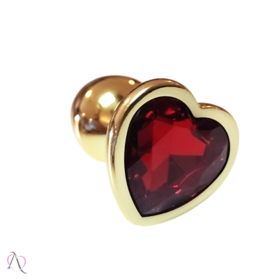 Plug Anal Pequeno em Formato de Coração Vermelho