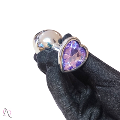 Plug Anal M Lilás em Formato de Coração