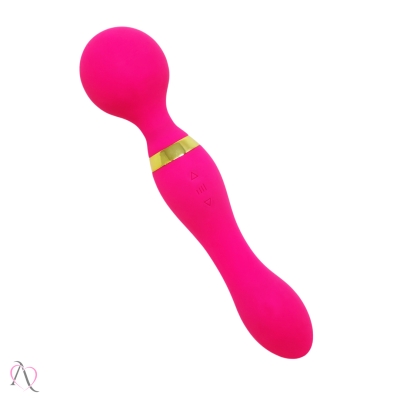 Vibrador Varinha Mágica Dupla Estimulação Pink 20 Modos de Vibração Vibrador Varinha Mágica Dupla Estimulação Pink 20 Modos de Vibração