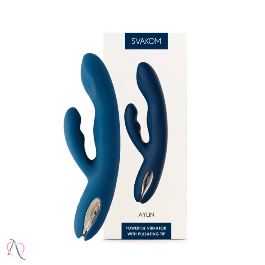 Vibrador Penetrável Aylin Dark Azul Svakom 5 Modos de Vibração