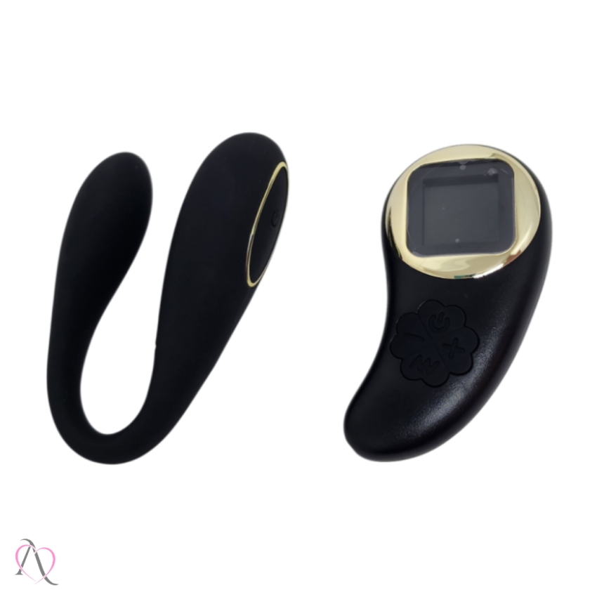 Vibrador de Casal com Controle Remoto Nathan 10 Modos de Vibração Cor: Preto