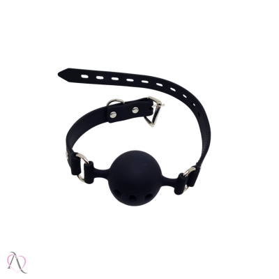 Mordaça de Silicone com Bola 4.5cm Cor Preto Mordaça de Silicone com Bola 4.5cm Cor Preto