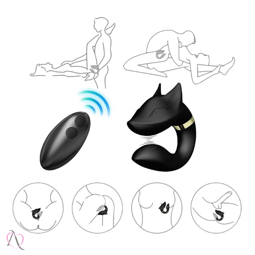 Vibrador de Casal Lobo com Controle Remoto 9 Modos de Vibração Cor: Rosa